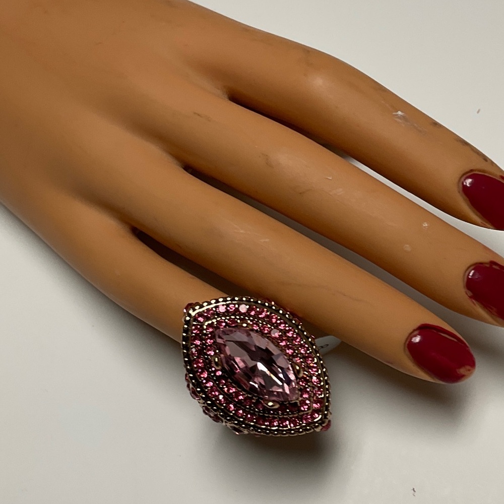 Elegant Pink Gemstone Ring NWT